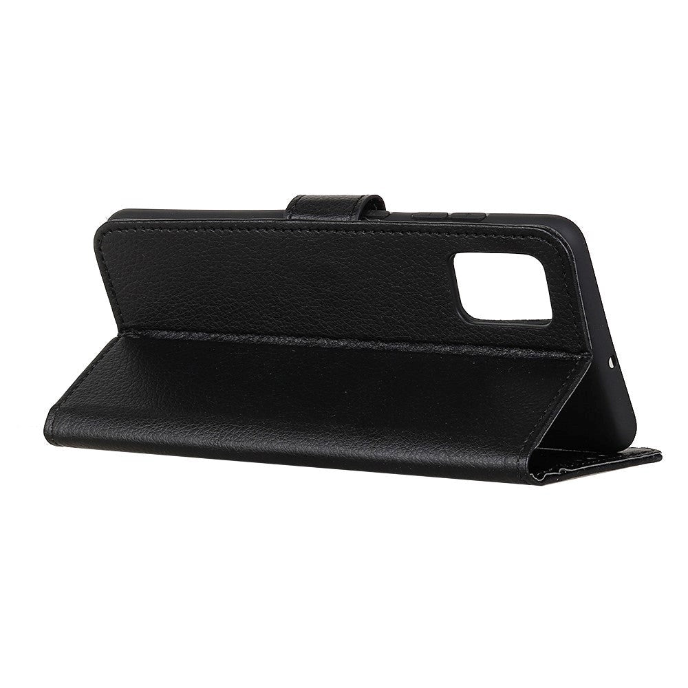 OnePlus 9 Litchi Læder Cover m. Pung - Sort