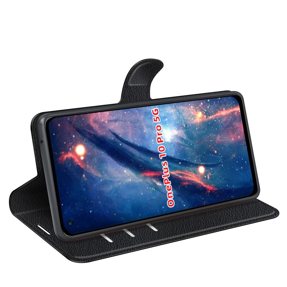 EIDERWOOD OnePlus 10 Pro Kunstlæder Flip Cover m. Kortholder & Ståfunktion - Sort