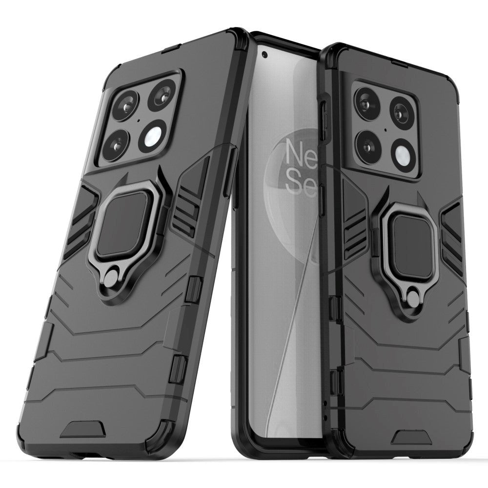 OnePlus 10 Pro Hybrid Håndværker Cover m. Magnetisk Kickstand - Sort