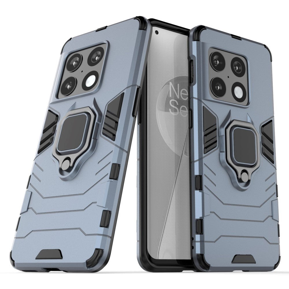 OnePlus 10 Pro Hybrid Håndværker Cover m. Magnetisk Kickstand - Blå
