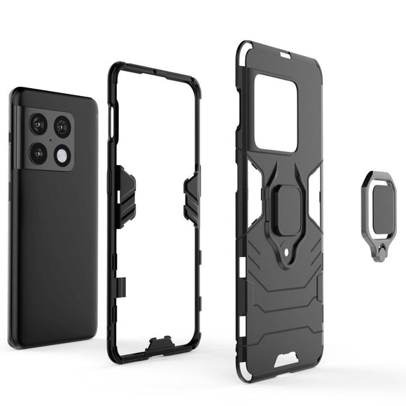 OnePlus 10 Pro Hybrid Håndværker Cover m. Magnetisk Kickstand - Blå