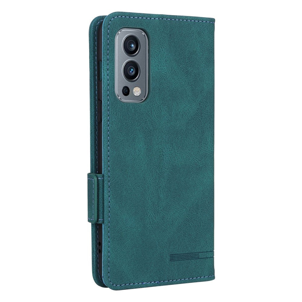 OnePlus Nord 2 (5G) Flip Cover m. Standerfunktion & Pung - Grøn