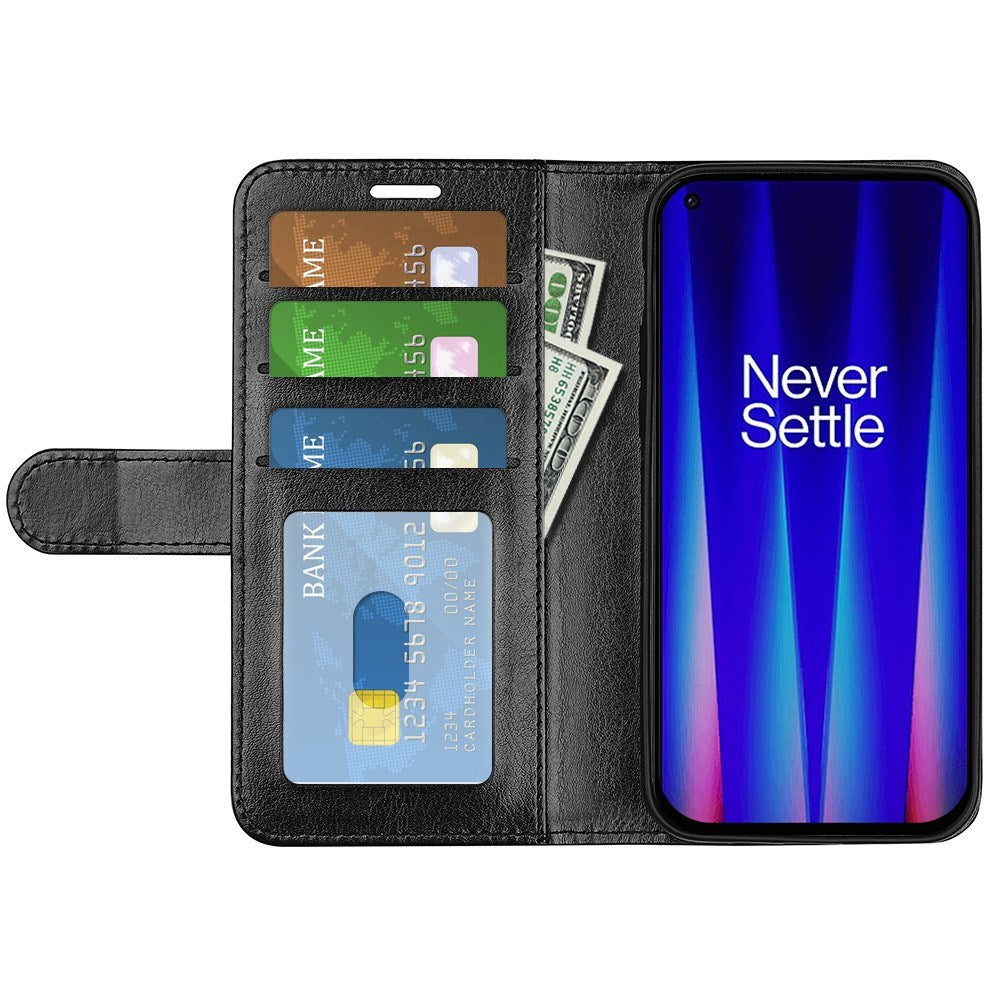 EIDERWOOD OnePlus Nord CE 2 (5G) Kunstlæder Flip Cover m. Kortholder & Ståfunktion - Sort