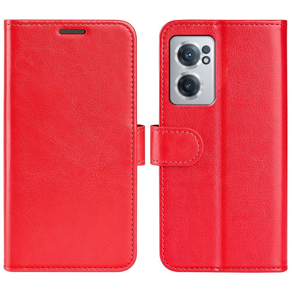 EIDERWOOD OnePlus Nord CE 2 (5G) Kunstlæder Flip Cover m. Kortholder & Ståfunktion - Rød