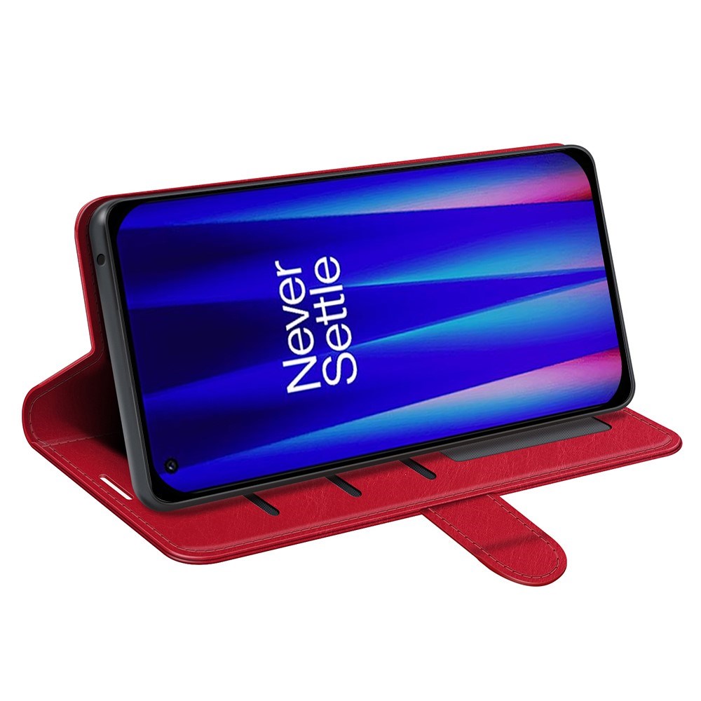 EIDERWOOD OnePlus Nord CE 2 (5G) Kunstlæder Flip Cover m. Kortholder & Ståfunktion - Rød