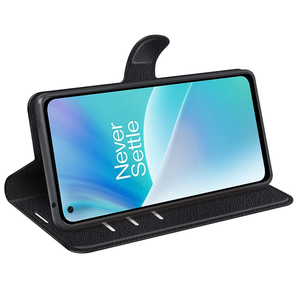EIDERWOOD OnePlus Nord 2T (5G) Kunstlæder Flip Cover m. Kortholder & Ståfunktion - Sort