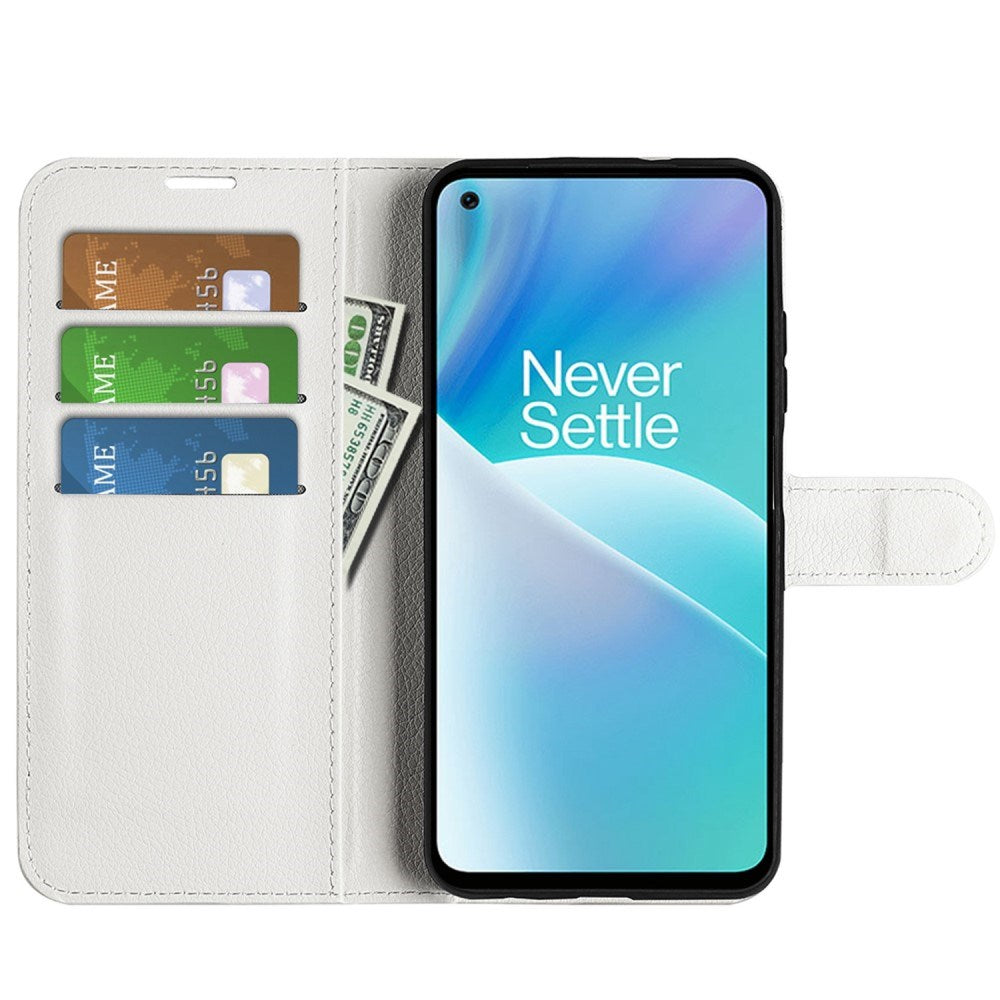 EIDERWOOD OnePlus Nord 2T (5G) Kunstlæder Flip Cover m. Kortholder & Ståfunktion - Hvid