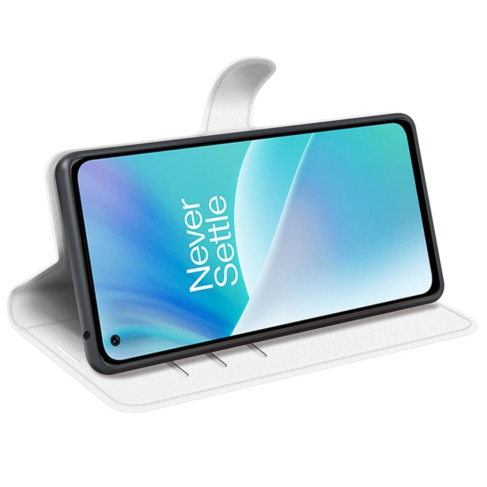 EIDERWOOD OnePlus Nord 2T (5G) Kunstlæder Flip Cover m. Kortholder & Ståfunktion - Hvid