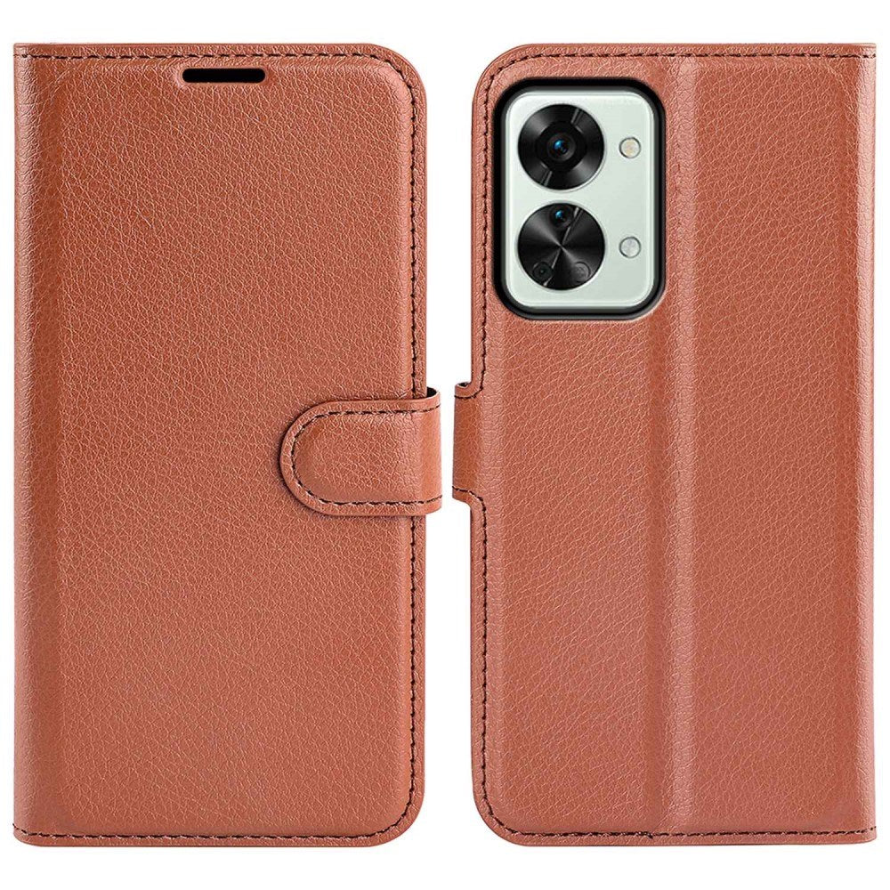 EIDERWOOD OnePlus Nord 2T (5G) Kunstlæder Flip Cover m. Kortholder & Ståfunktion - Brun