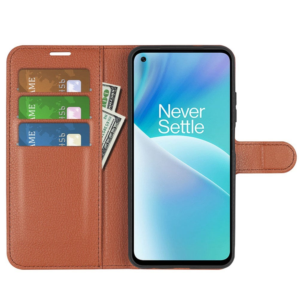 EIDERWOOD OnePlus Nord 2T (5G) Kunstlæder Flip Cover m. Kortholder & Ståfunktion - Brun