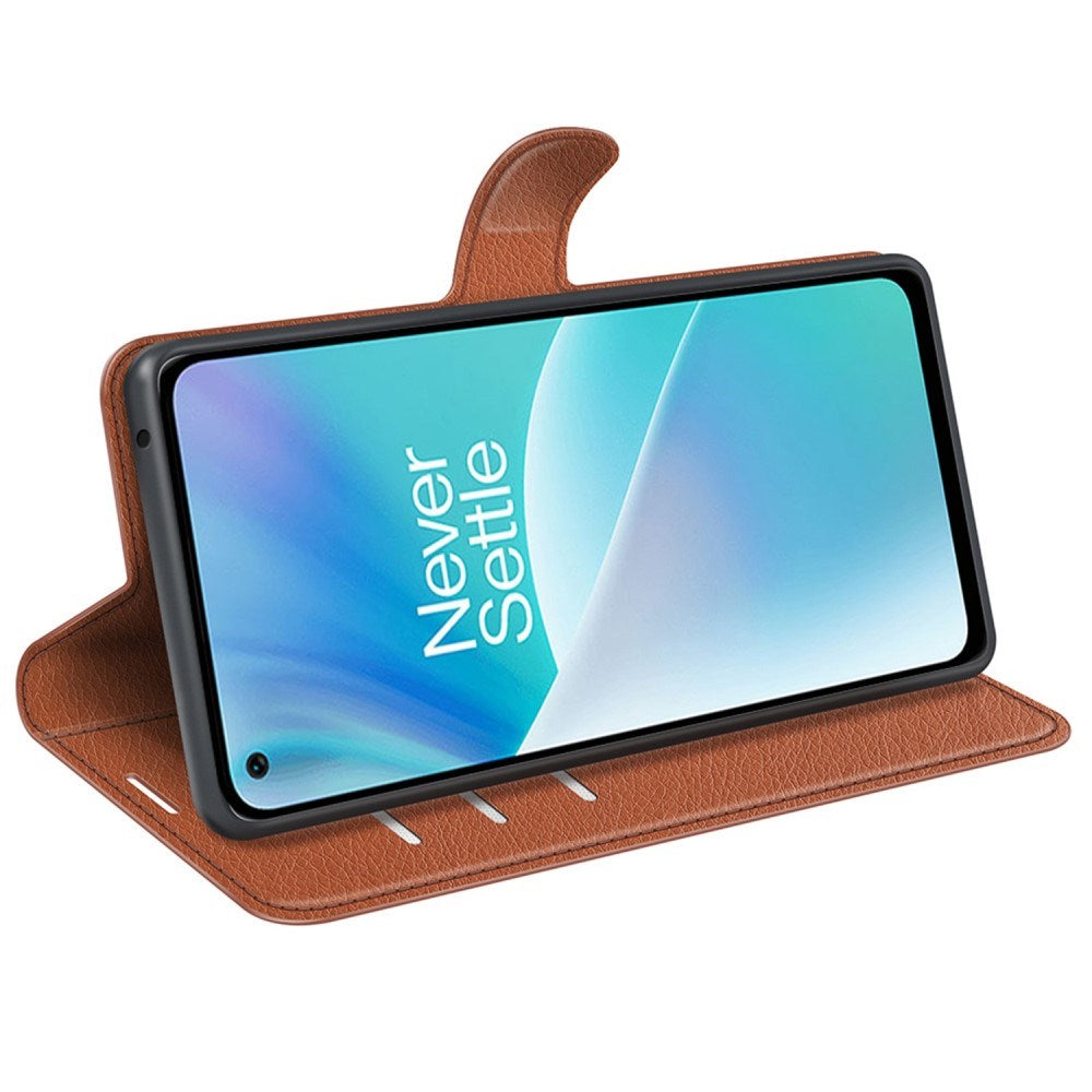 EIDERWOOD OnePlus Nord 2T (5G) Kunstlæder Flip Cover m. Kortholder & Ståfunktion - Brun