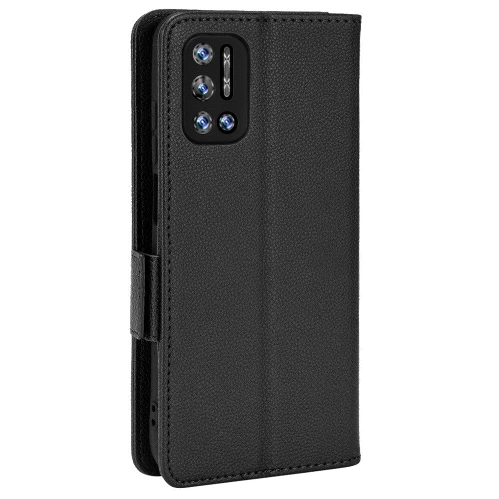 Doogee N40 Pro Litchi Læder Cover m. Pung - Sort