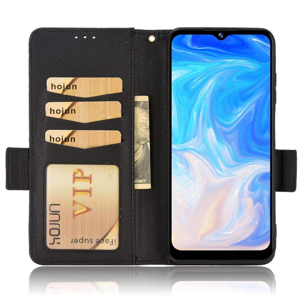 Doogee N40 Pro Litchi Læder Cover m. Pung - Sort