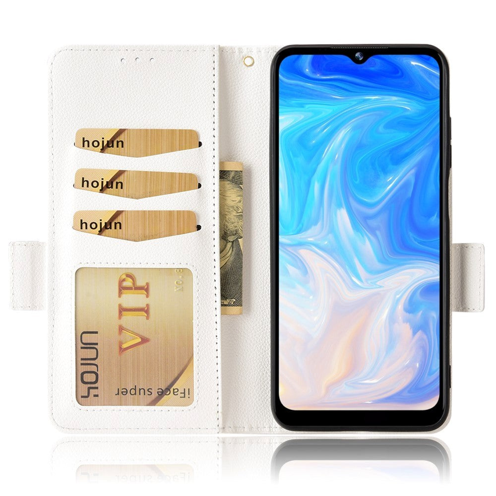 Doogee N40 Pro Litchi Læder Cover m. Pung - Hvid