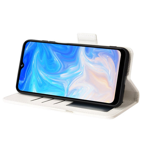 Doogee N40 Pro Litchi Læder Cover m. Pung - Hvid