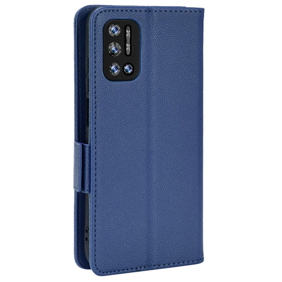 Doogee N40 Pro Litchi Læder Cover m. Pung - Blå
