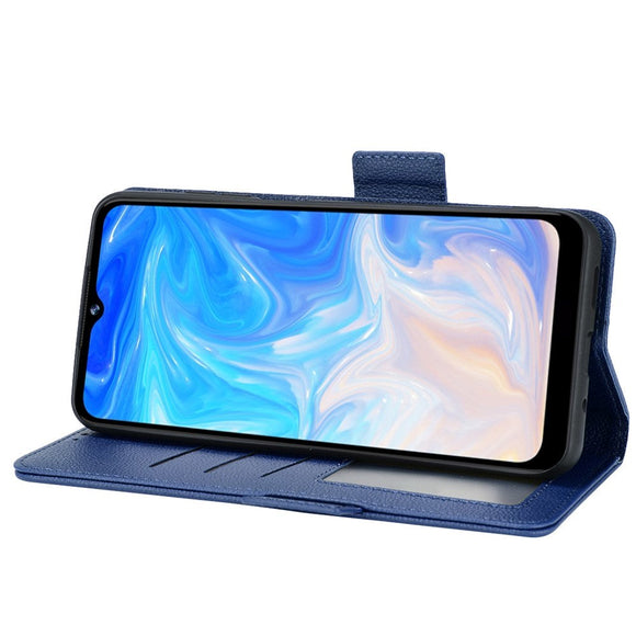 Doogee N40 Pro Litchi Læder Cover m. Pung - Blå