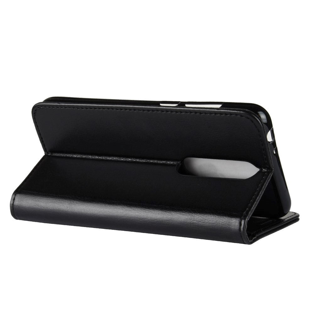 Nokia 5.1 Plus Neutral Læder Cover m. Pung - Sort