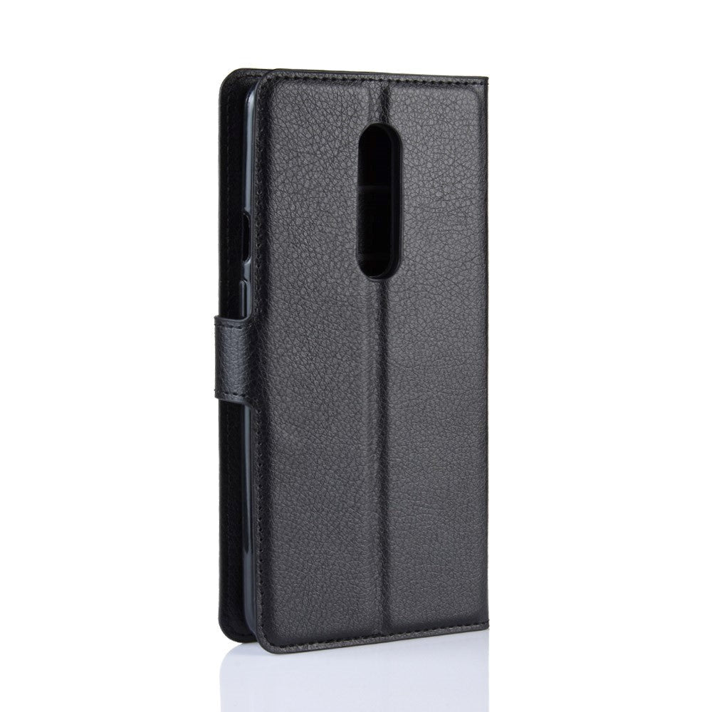 OnePlus 7 Pro Litchi Texture Læder Cover m. Pung Sort