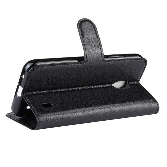 Nokia 2.2 Soft Pouch Læder Cover m. Pung Sort