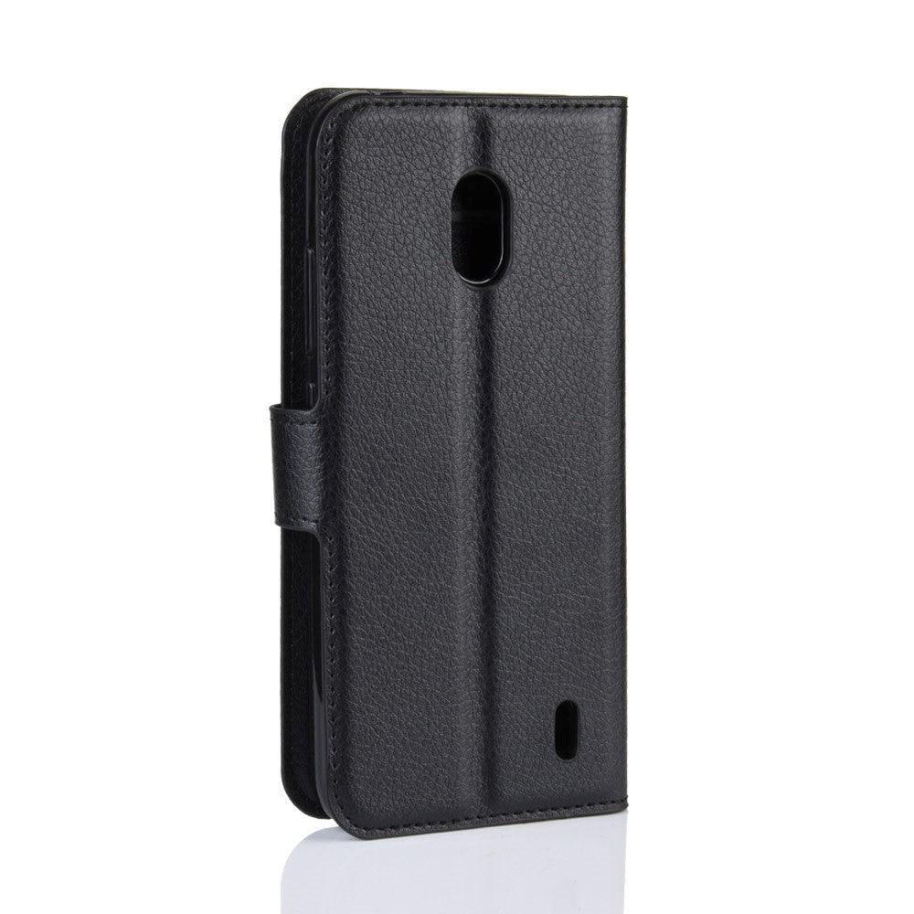 Nokia 2.2 Soft Pouch Læder Cover m. Pung Sort