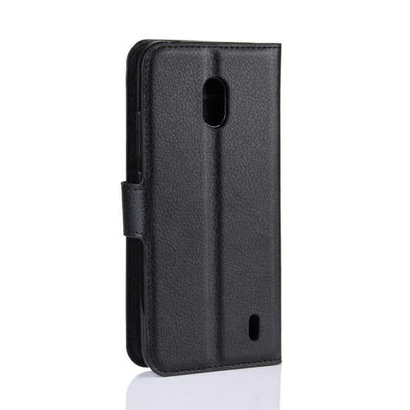 Nokia 2.2 Soft Pouch Læder Cover m. Pung Sort