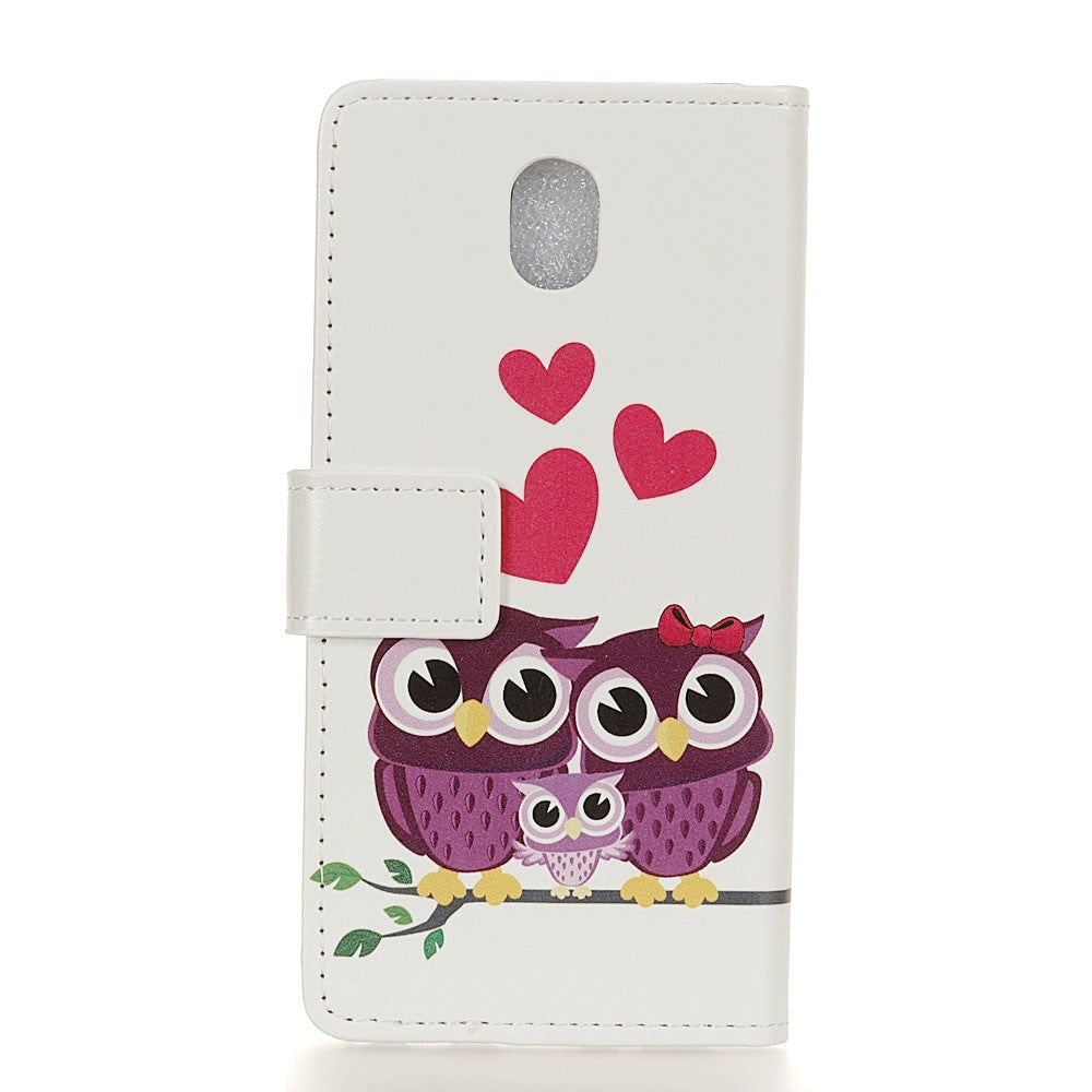 Nokia 2.3 Læder Cover m. Pung - Ugle Familie