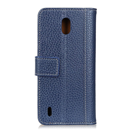 Nokia 1.3 Litchi Skin Læder Cover m. Pung - Blå