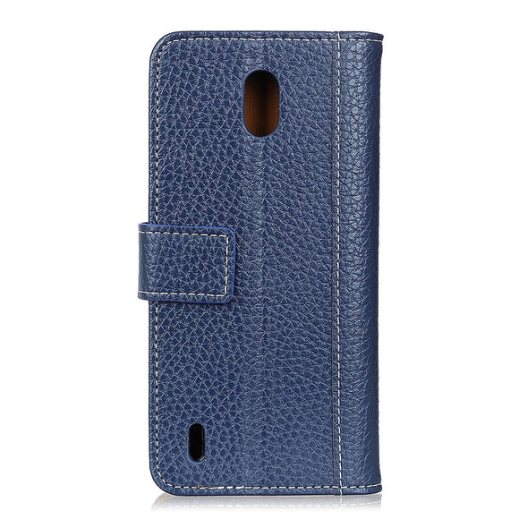 Nokia 1.3 Litchi Skin Læder Cover m. Pung - Blå