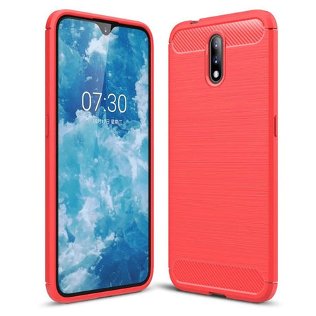 Nokia 2.3 Brushed Carbon Fibre Plast Cover Rød