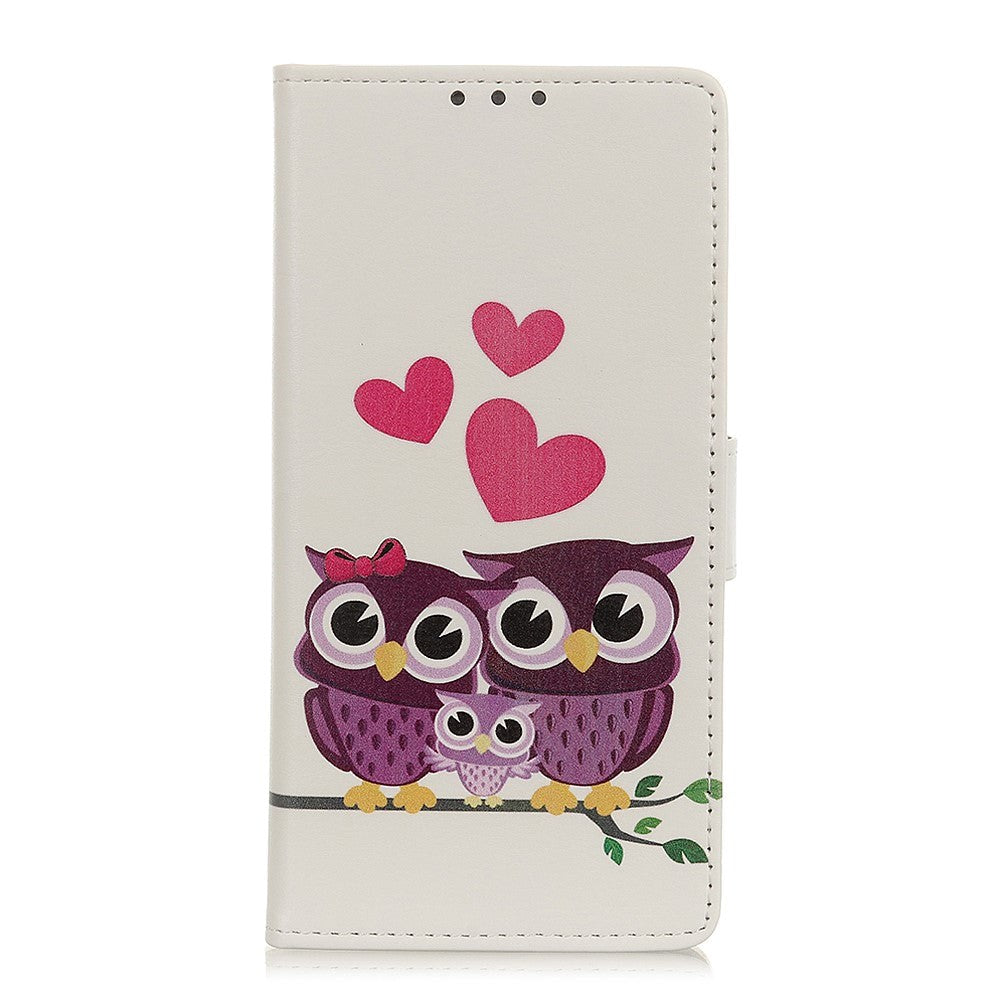 Nokia 5.3 Læder Cover m. Pung - Ugle Familie
