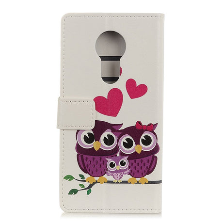 Nokia 5.3 Læder Cover m. Pung - Ugle Familie