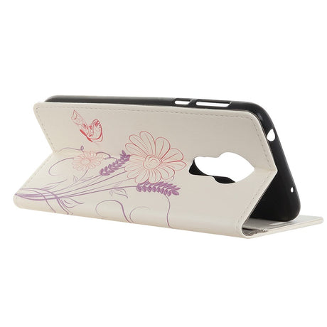 Nokia 5.3 Læder Cover m. Pung - Blomster og sommerfugl
