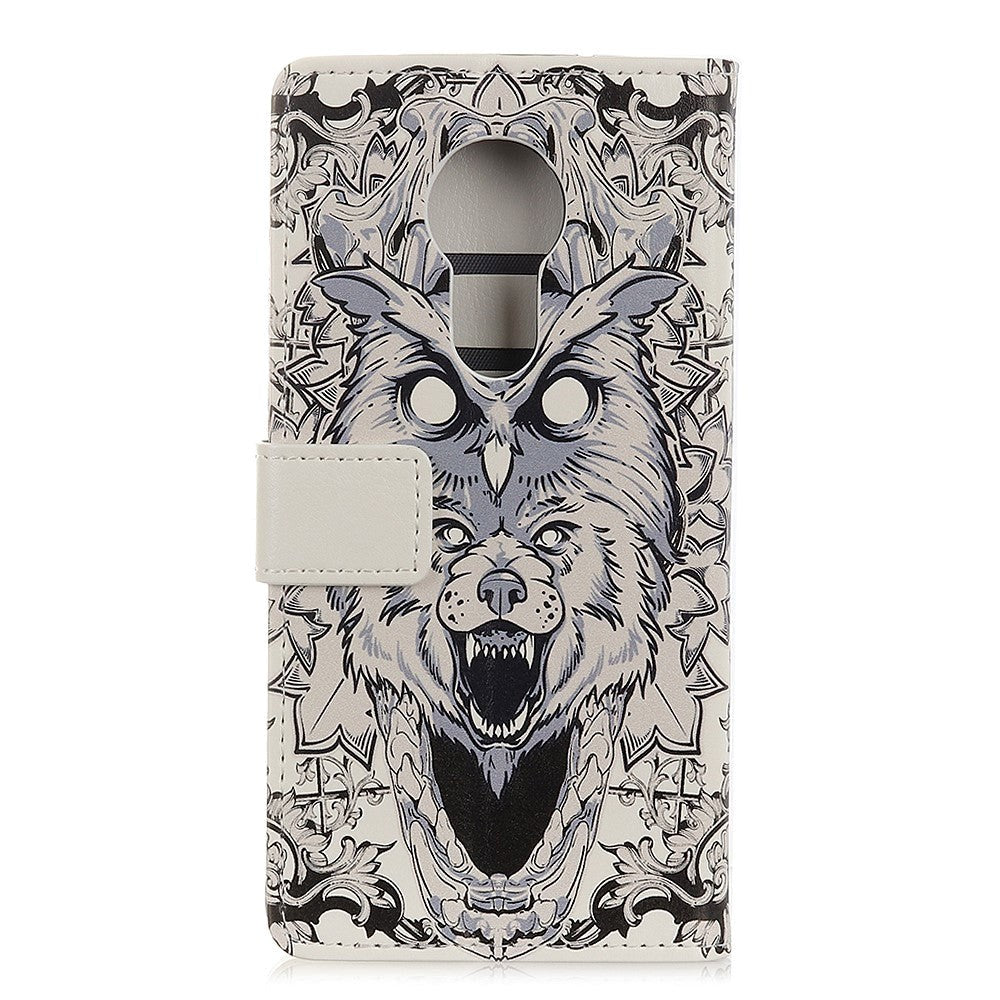 Nokia 5.3 Læder Cover m. Pung - Abstrakt Ugle og Ulv