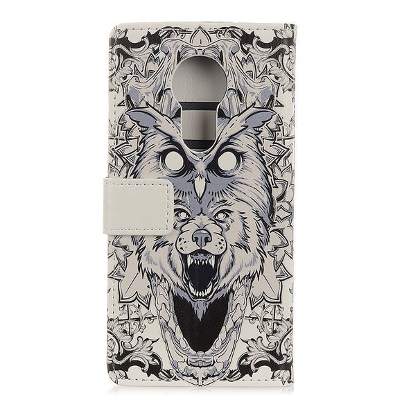 Nokia 5.3 Læder Cover m. Pung - Abstrakt Ugle og Ulv