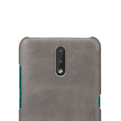 Nokia 2.3 Læderbetrukket Plastik Cover - Grå
