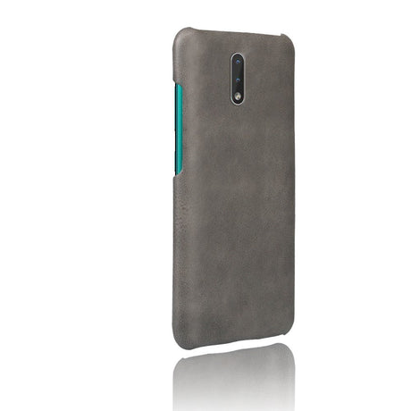 Nokia 2.3 Læderbetrukket Plastik Cover - Grå
