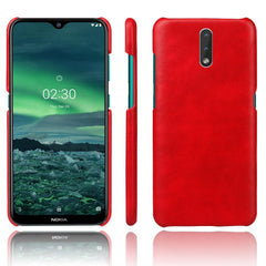 Nokia 2.3 Læderbetrukket Plastik Cover - Rød