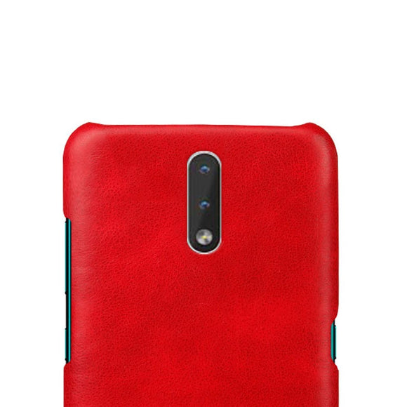 Nokia 2.3 Læderbetrukket Plastik Cover - Rød