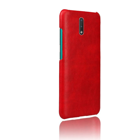 Nokia 2.3 Læderbetrukket Plastik Cover - Rød