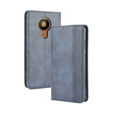 Nokia 5.3 Retro Læder Cover m. Pung - Blå