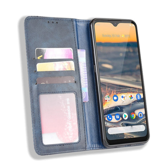 Nokia 5.3 Retro Læder Cover m. Pung - Blå