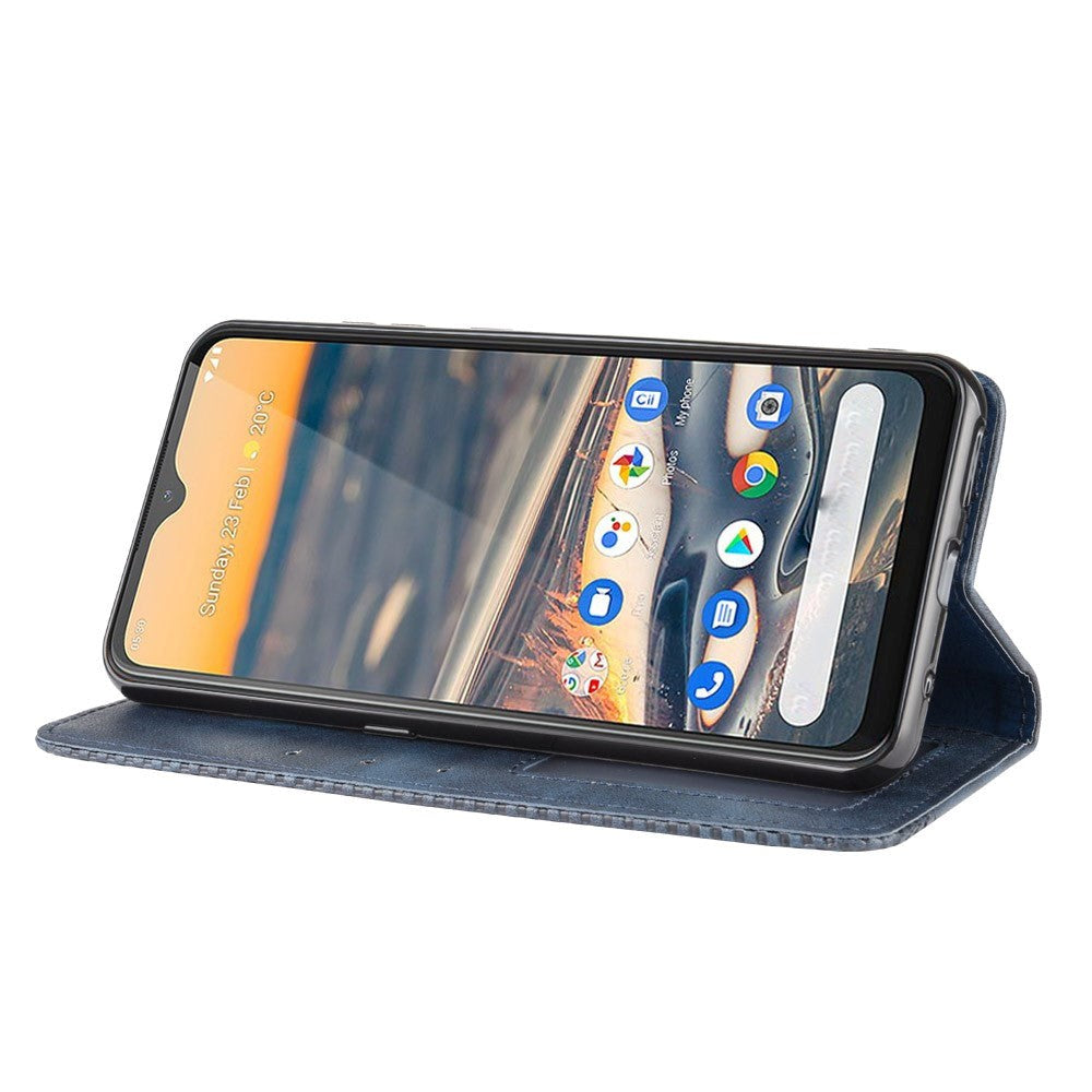 Nokia 5.3 Retro Læder Cover m. Pung - Blå