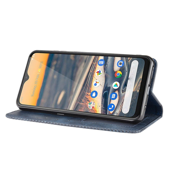 Nokia 5.3 Retro Læder Cover m. Pung - Blå
