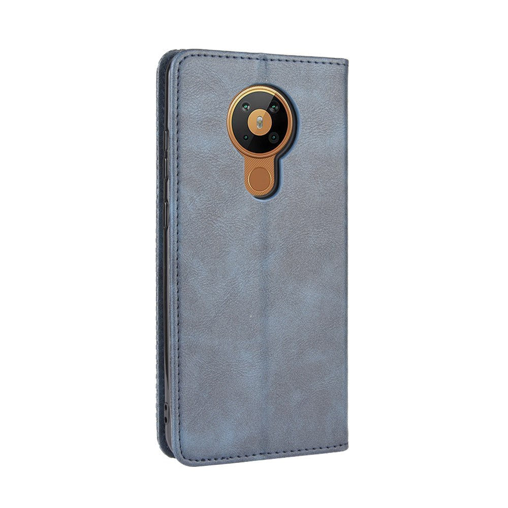 Nokia 5.3 Retro Læder Cover m. Pung - Blå
