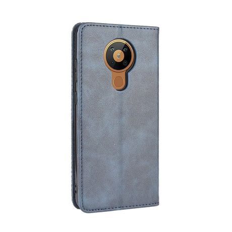 Nokia 5.3 Retro Læder Cover m. Pung - Blå