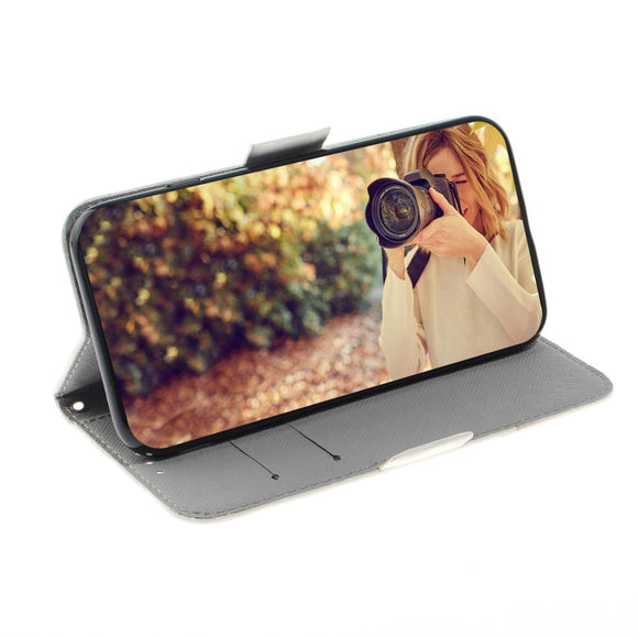 Nokia 1.3 Light Spot Læder Flip Cover - Sød Kat