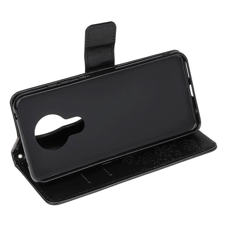 Nokia 5.3 Læder Flip Cover m. Pung - Ugler i Træ Sort