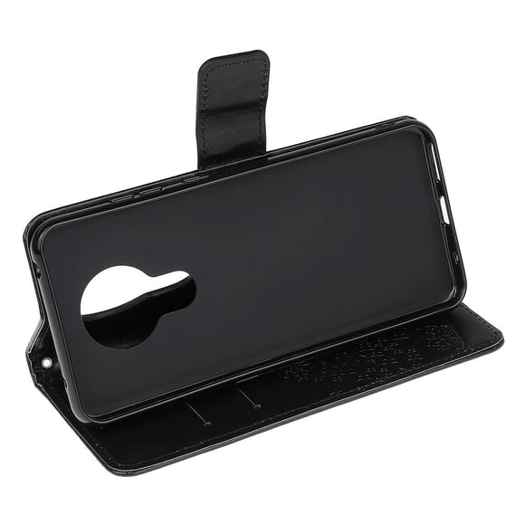 Nokia 5.3 Læder Flip Cover m. Pung - Ugler i Træ Sort