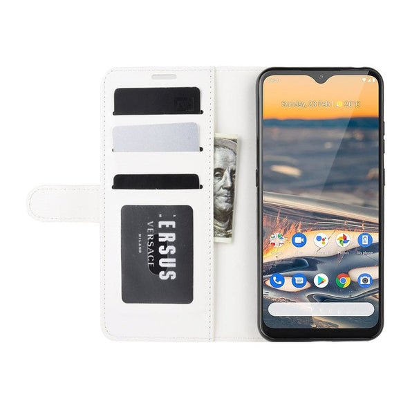 Nokia 5.3 Blankt Læder Cover m. Pung Hvid